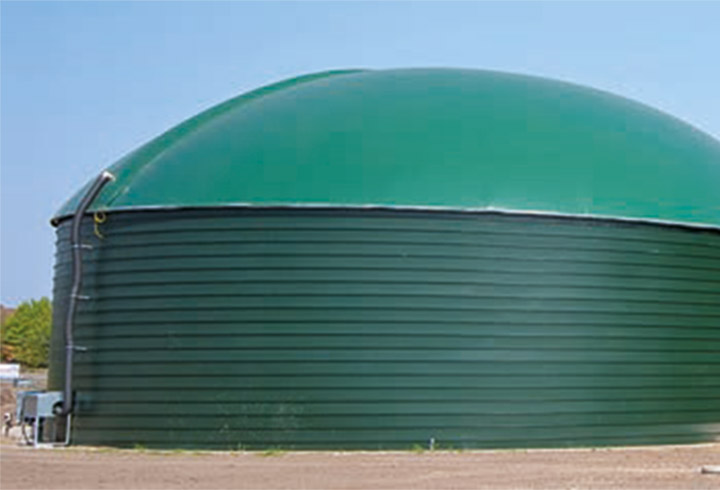 Lipp post digester with double skin roof